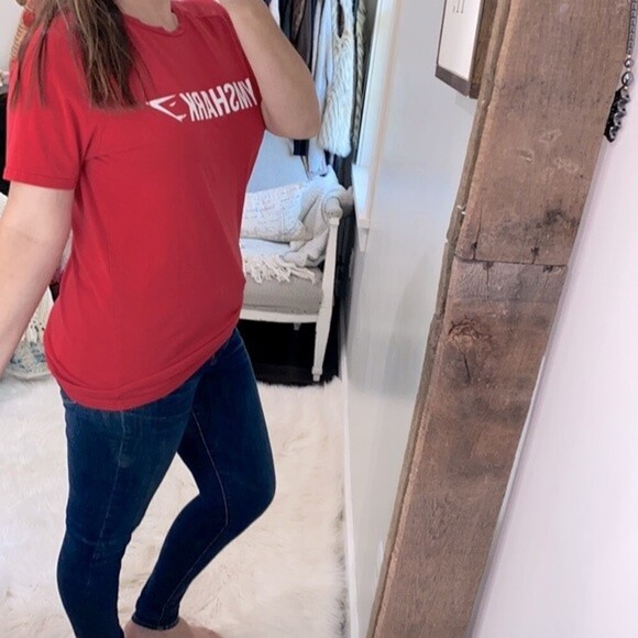 Gymshark athletic red logo top size medium to large - Picture 2 of 4